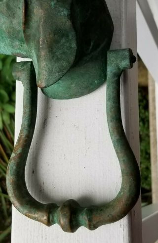 Vintage Bronze German Shorthair Pointer Hound Head Door Knocker - NEAT 6