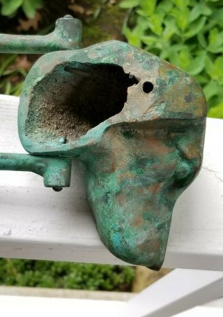 Vintage Bronze German Shorthair Pointer Hound Head Door Knocker - NEAT 7