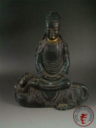 Very Large Old Chinese Tibet Bronze Kwanyin Image Statue Figure Of Avalokitesvar