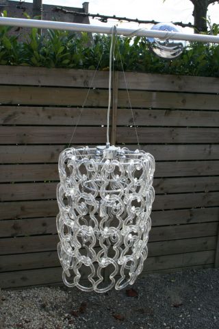 Mid - century Mangiarotti chandelier vistosi murano Italian 1960 ' s 48 glass chain 2