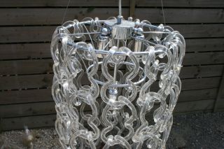 Mid - century Mangiarotti chandelier vistosi murano Italian 1960 ' s 48 glass chain 3