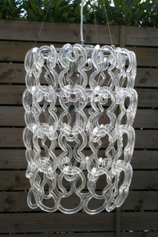 Mid - century Mangiarotti chandelier vistosi murano Italian 1960 ' s 48 glass chain 6