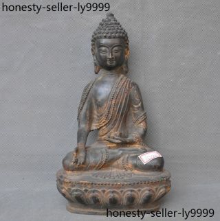 Tibetan Buddhism Bronze Gilt Medicine Buddha Sakyamuni Shakyamuni Buddha Statue