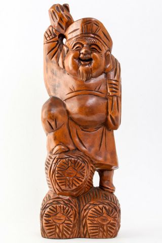 Japanese Daikoku 20 " Tall Seven Lucky Gods Wood Carving Statue 23467