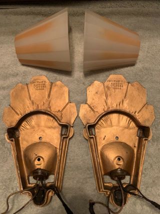 Antique Williamson Beardslee Art Deco Sconce and Shade (Pair) 3
