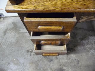 Vintage 7 Drawer Oak Rolltop Desk With 2 Writing Boards 6