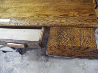 Vintage 7 Drawer Oak Rolltop Desk With 2 Writing Boards 8