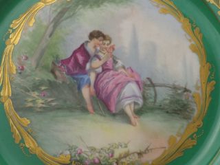 French Antique,  Sevres Porcelain,  1872,  Chateau de Dreux.  2 Plates,  Hand Painted 4