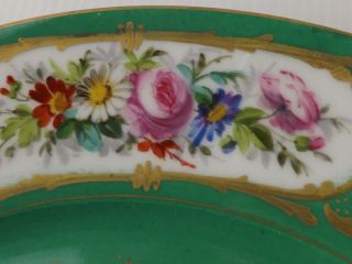 French Antique,  Sevres Porcelain,  1872,  Chateau de Dreux.  2 Plates,  Hand Painted 9