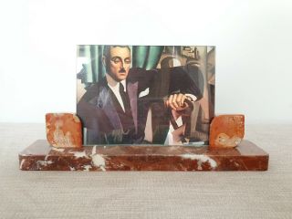 Art Deco Red Marble Photo Frame Vintage 1930s