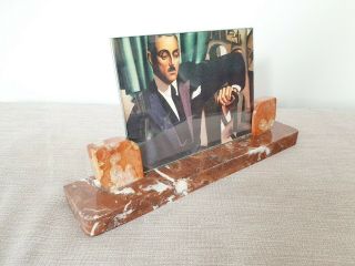 Art Deco Red Marble Photo Frame Vintage 1930s 2