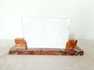 Art Deco Red Marble Photo Frame Vintage 1930s 5