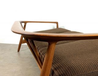 Vintage Mid Century Danish Modern Teak Spindle Sofa Couch Folke Ohlsson Dux 1960 11