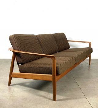 Vintage Mid Century Danish Modern Teak Spindle Sofa Couch Folke Ohlsson Dux 1960 5