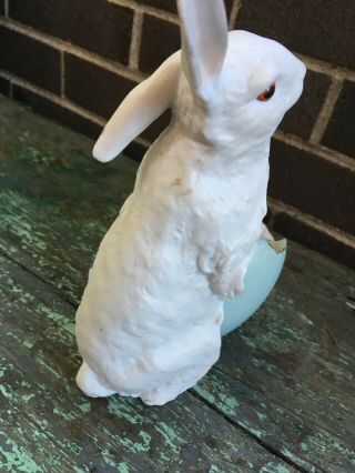 RARE Antique German Bisque Piano Baby Porcelain Figurine Bunny Rabbit Easter 8