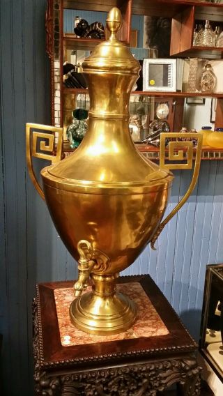 Monumental 18th / 19th Century French Brass Samovar Or Hot Water Urn