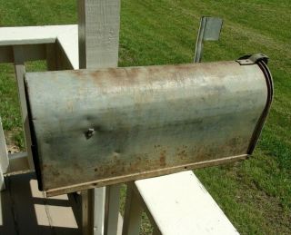 Antique Primitive 1908 Metal PENNY STAMP Mailbox Approved Postmaster General 4