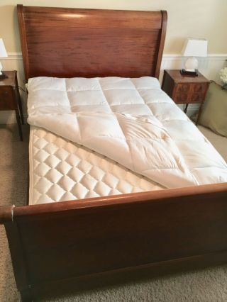 Antique Mahogany Sleigh Bed Full Size With Mattress And Box Spring Plus