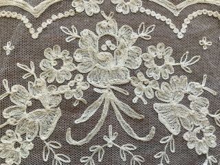 3 - Lg Antique French Tambour Net Lace Textile Doilies FABULOUS 7