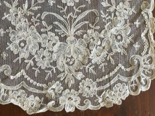 3 - Lg Antique French Tambour Net Lace Textile Doilies FABULOUS 9