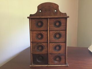 Antique Wood Spice Cabinet
