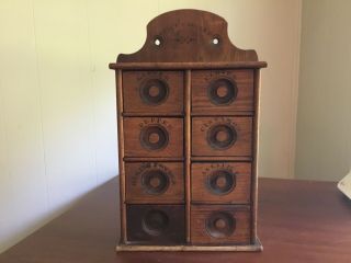 antique wood spice cabinet 2