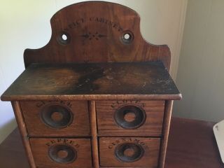 antique wood spice cabinet 7