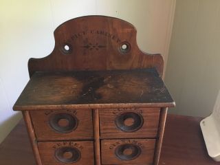 antique wood spice cabinet 8
