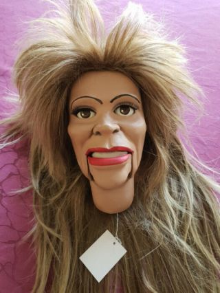 Tina Turner wooden carved head professional string puppet marionette doll Ooak 2
