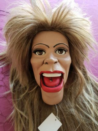 Tina Turner wooden carved head professional string puppet marionette doll Ooak 3