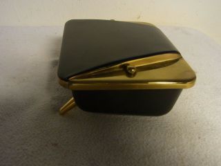 Mid Century 50 ' s Austria Black Brass Cigarette Box A 2