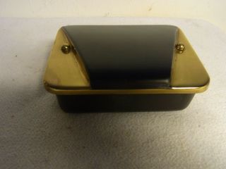 Mid Century 50 ' s Austria Black Brass Cigarette Box A 3