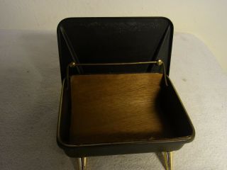 Mid Century 50 ' s Austria Black Brass Cigarette Box A 5