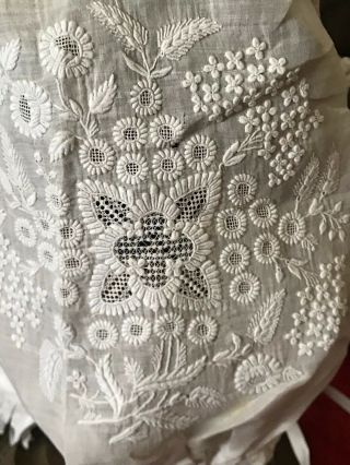 Remarkable Antique Early 19th C.  LADIES BONNET Needle Normandy lace on Muslin 3