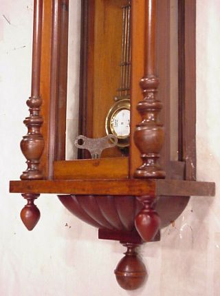 FABULOUS ANTIQUE GERMANY WALL CLOCK REGULATOR 8 DAY 1880 VIENNA CROWN NUT BOX 3