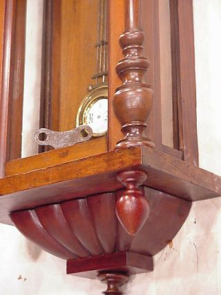 FABULOUS ANTIQUE GERMANY WALL CLOCK REGULATOR 8 DAY 1880 VIENNA CROWN NUT BOX 5