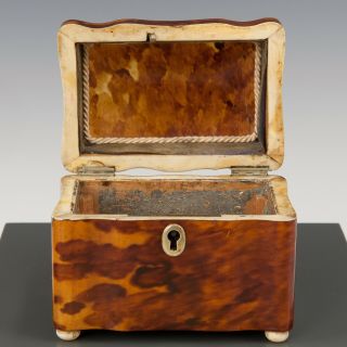 Antique mid 19th Century ‘faux’ Tortoiseshell Tea Caddy Casket /Box 7