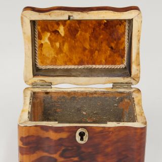 Antique mid 19th Century ‘faux’ Tortoiseshell Tea Caddy Casket /Box 8