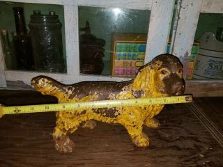 ANTIQUE LARGE HUBLEY COCKER SPANIEL DOG CAST IRON DOORSTOP GARDEN YARD STATUE 2