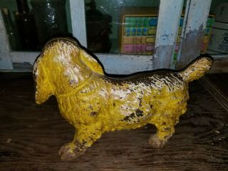 ANTIQUE LARGE HUBLEY COCKER SPANIEL DOG CAST IRON DOORSTOP GARDEN YARD STATUE 5