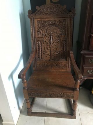 Amtique Hand Carved Throne Chairs 8