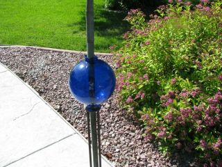 Cobalt Blue " K " Round Old Lightning Rod Ball