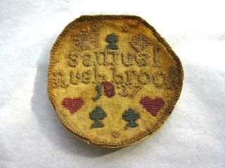 Charming Antique Pocket Watch Sampler/Love Token - 