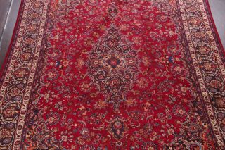 VINTAGE Traditional Floral Kashmar Oriental Area Rug Hand - Knotted RED 10x13 WOOL 4