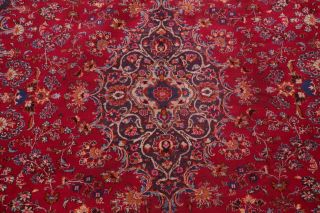 VINTAGE Traditional Floral Kashmar Oriental Area Rug Hand - Knotted RED 10x13 WOOL 5