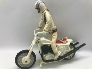 Evel Knievel Figure And Motorcycle And Jumpsuit & Helmet & Belt