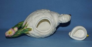 Very Rare Moore Brothers Quail & Chicks Porcelain Teapot,  Signed 5