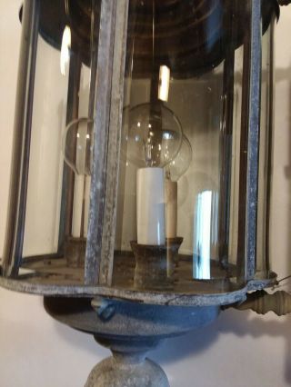 Antique Pair Copper Porch Sconces Light Fixtures Lantern Vintage Old 23 