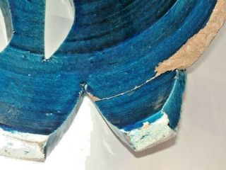 Bitossi Aldo Londi Rimini Blue Large Rooster MCM Italy Art Pottery Italian 9