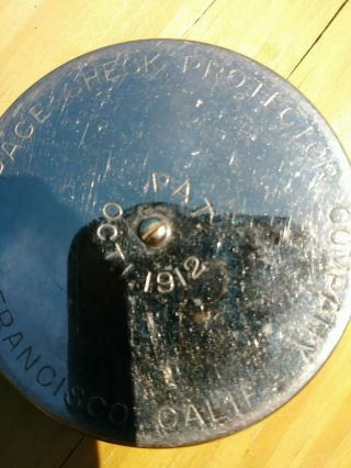 RARE 1912 PAGE CHECK PROTECTOR CO.  Antique,  Metal POCKET Check Perforator. 6